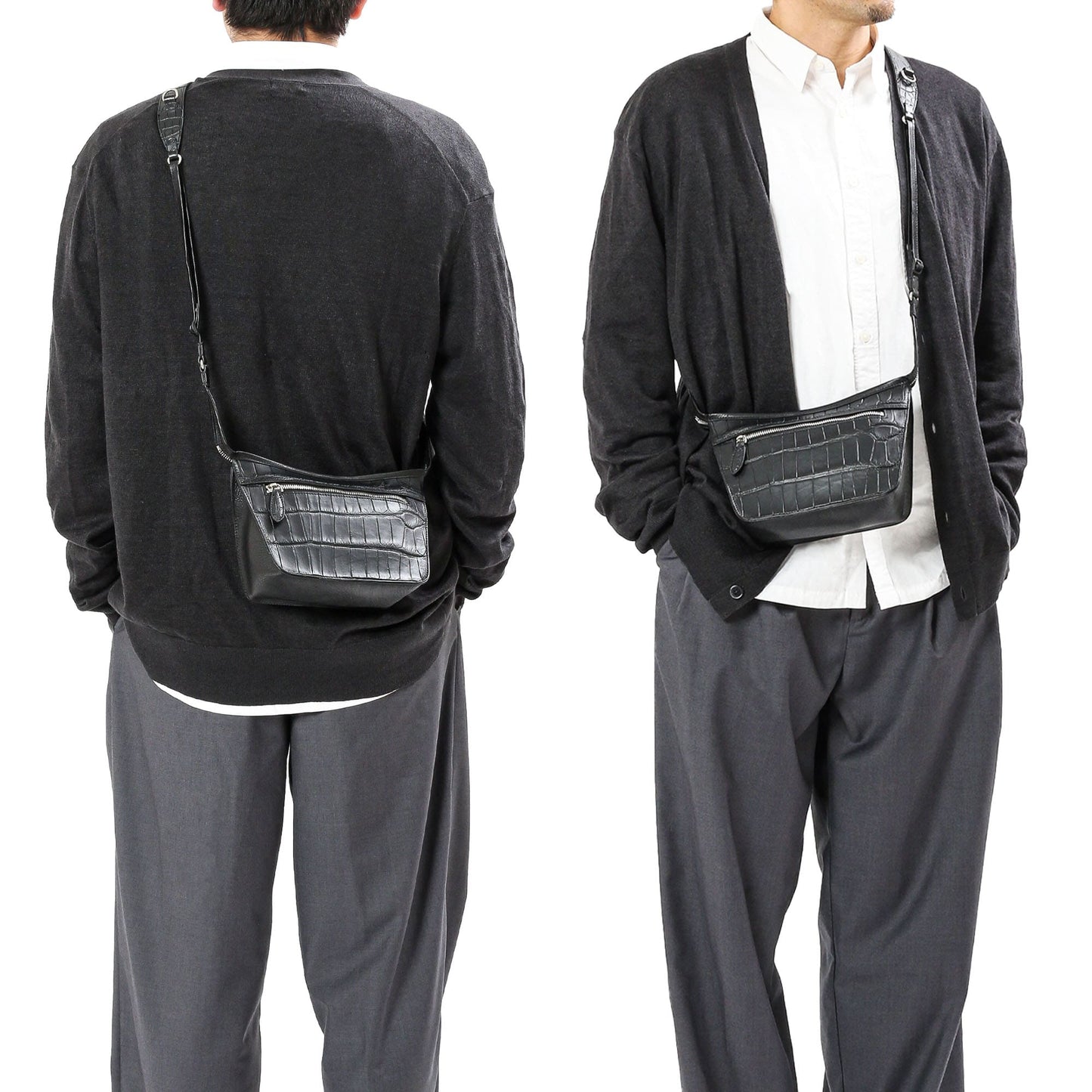 Sebek ショルダーバッグ イタリア製ワニ革(マット加工) LCR-1219M