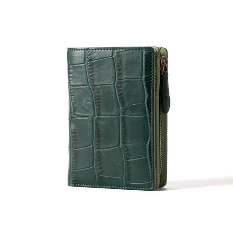 Sebek ミドルウォレット ワニ革 セミマット加工 LCR-1215M グリーン